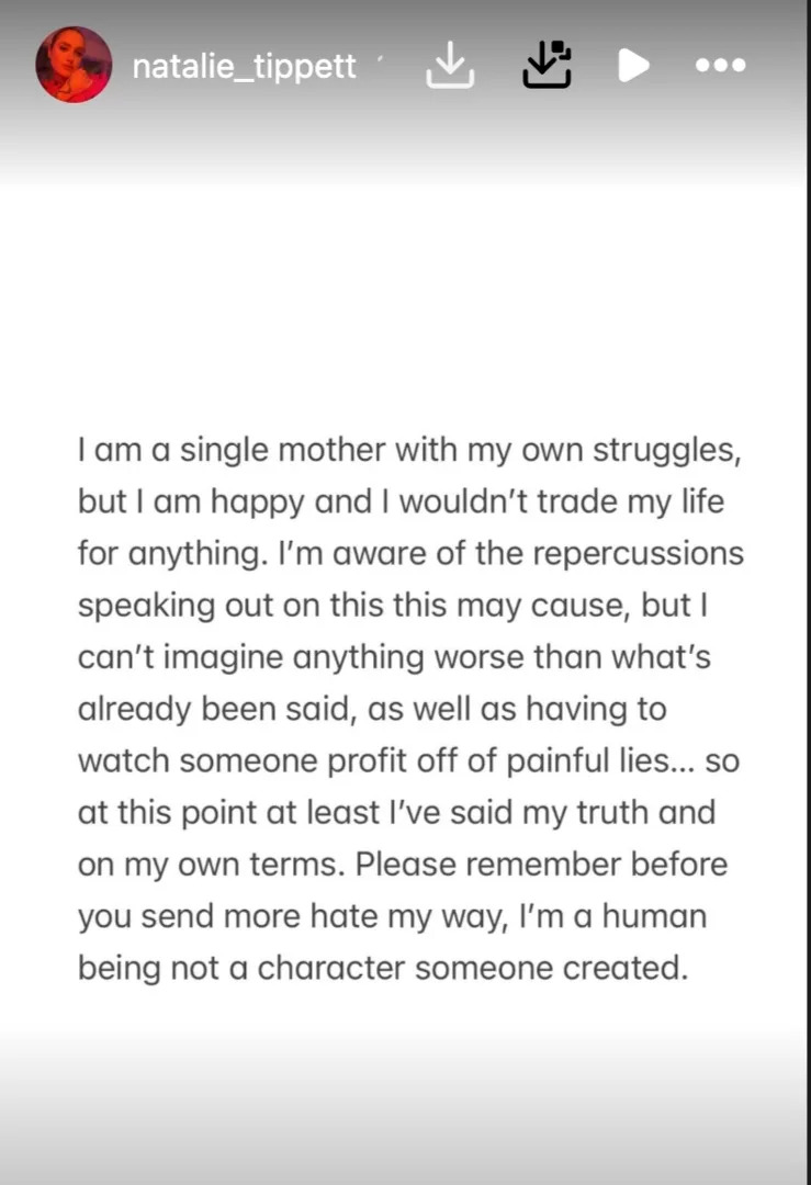 Tippett, 35, said that though she is a single mother and has her own struggles, she “wouldn’t trade [her] life for anything.” Natalie Tippett/Instagram