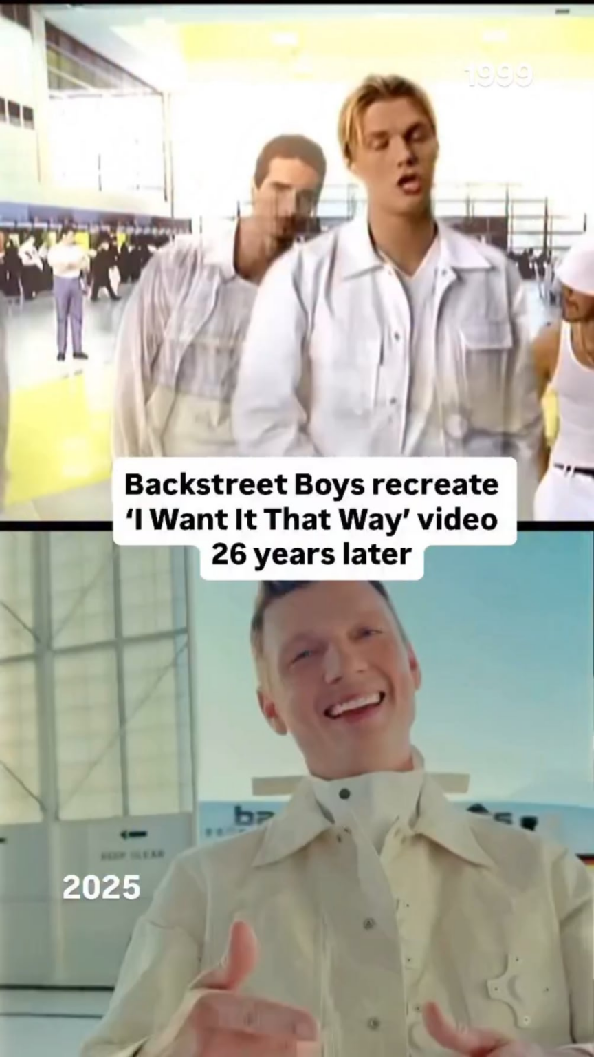 Backstreet Boys recreate the "I Want it That Way" video 26 years later