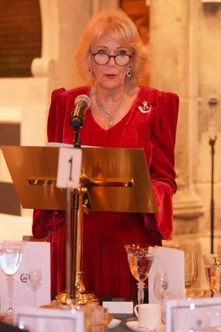 Kin Cheung - WPA Pool/Getty Queen Camilla, Colonel-in-Chief of The Rifles and Royal Colonel 4th Battalion The Ranger Regiment, makes a speech at the Biennial RIFLES Awards dinner on Nov. 27, 2025 in London.
