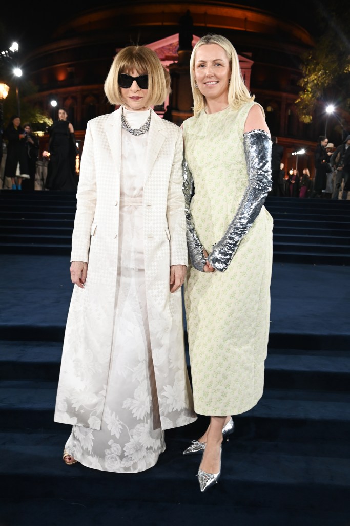 Dame Anna Wintour and CEO of the British Fashion Council Laura Weir attend The Fashion Awards 2025