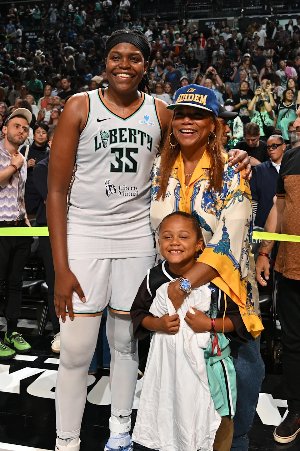 Though Latifah and Nichols have mostly kept their relationship and son out of the public eye, Rebel did make a rare appearance at a WNBA game in August. NBAE via Getty Images