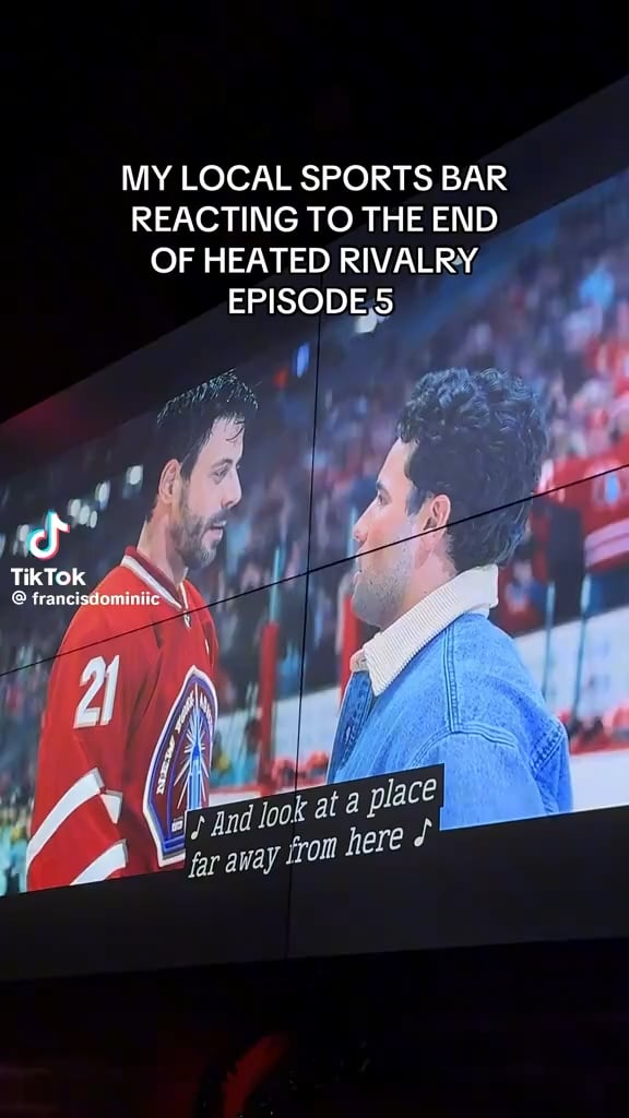 Sports bar in West Hollywood reacting to the ending of the most recent episode of ‘Heated Rivalry’