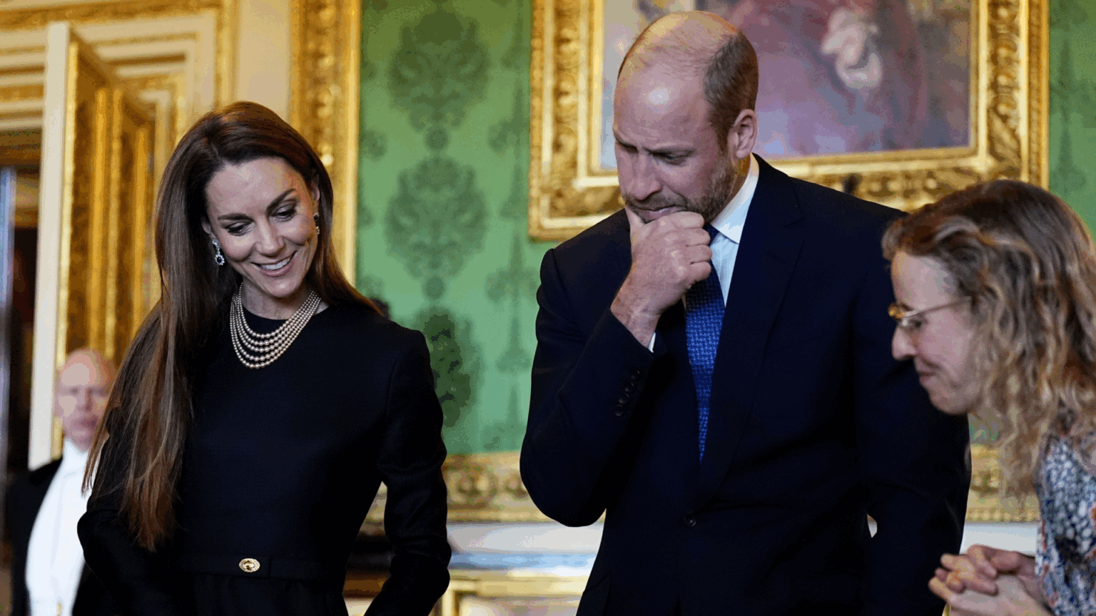Prince William and Princess Kate Are Reportedly “Doing the Floors” and Planning “Mood Boards” at Forest Lodge Prince William and Kate Middleton looking down at artwork