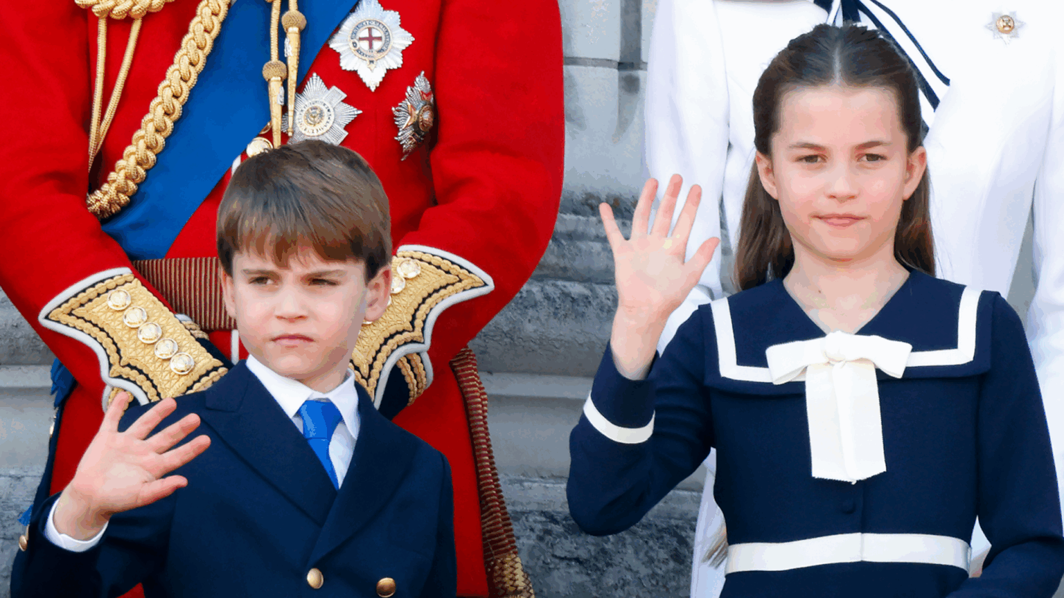 Royal Expert Says Princess Charlotte “Will Have a Role Above Louis” in the Monarchy Princess Charlotte and Prince Louis waving on the balcony during Trooping the Colour 2024