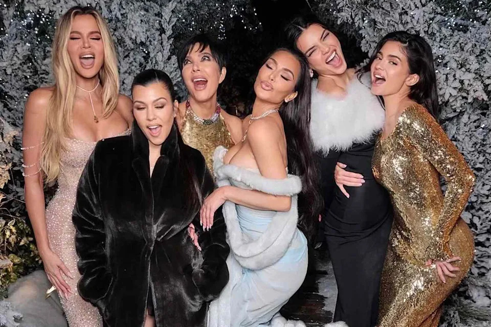 The Kardashian-Jenner family at their annual Christmas Eve party in 2023