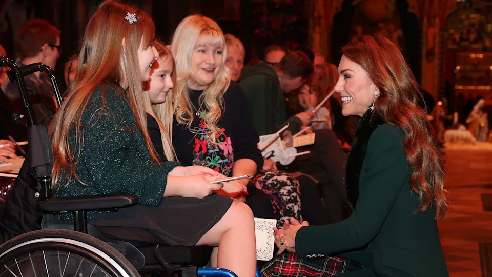 The Princess of Wales speaks with guests.<span> Credit: PA</span>