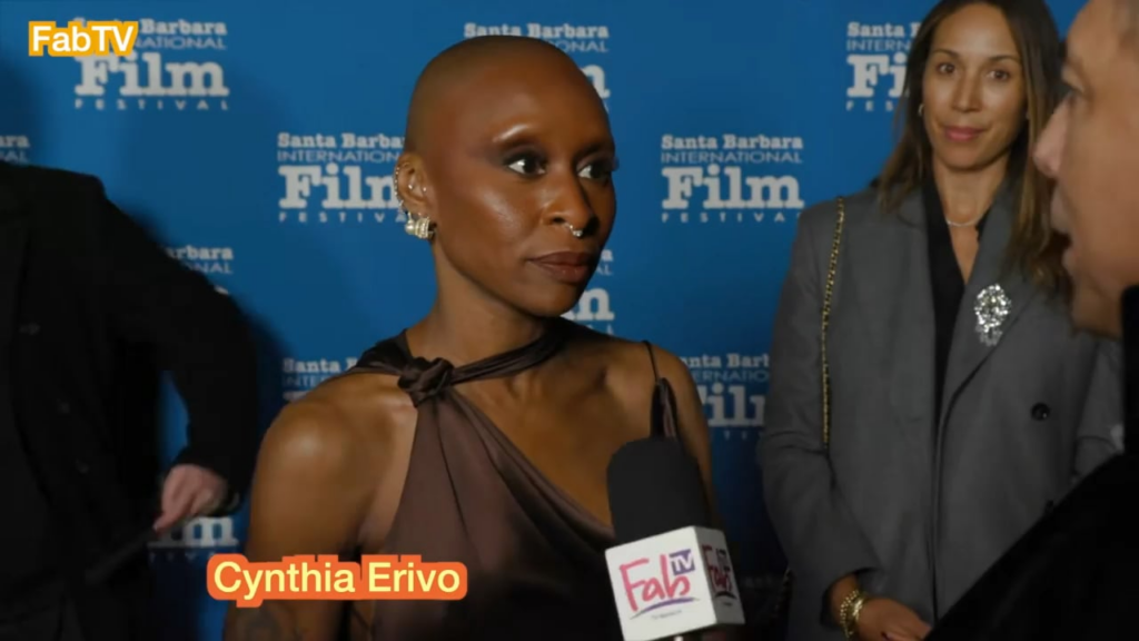 Interviewer tries to provoke a reaction from Cynthia Erivo.