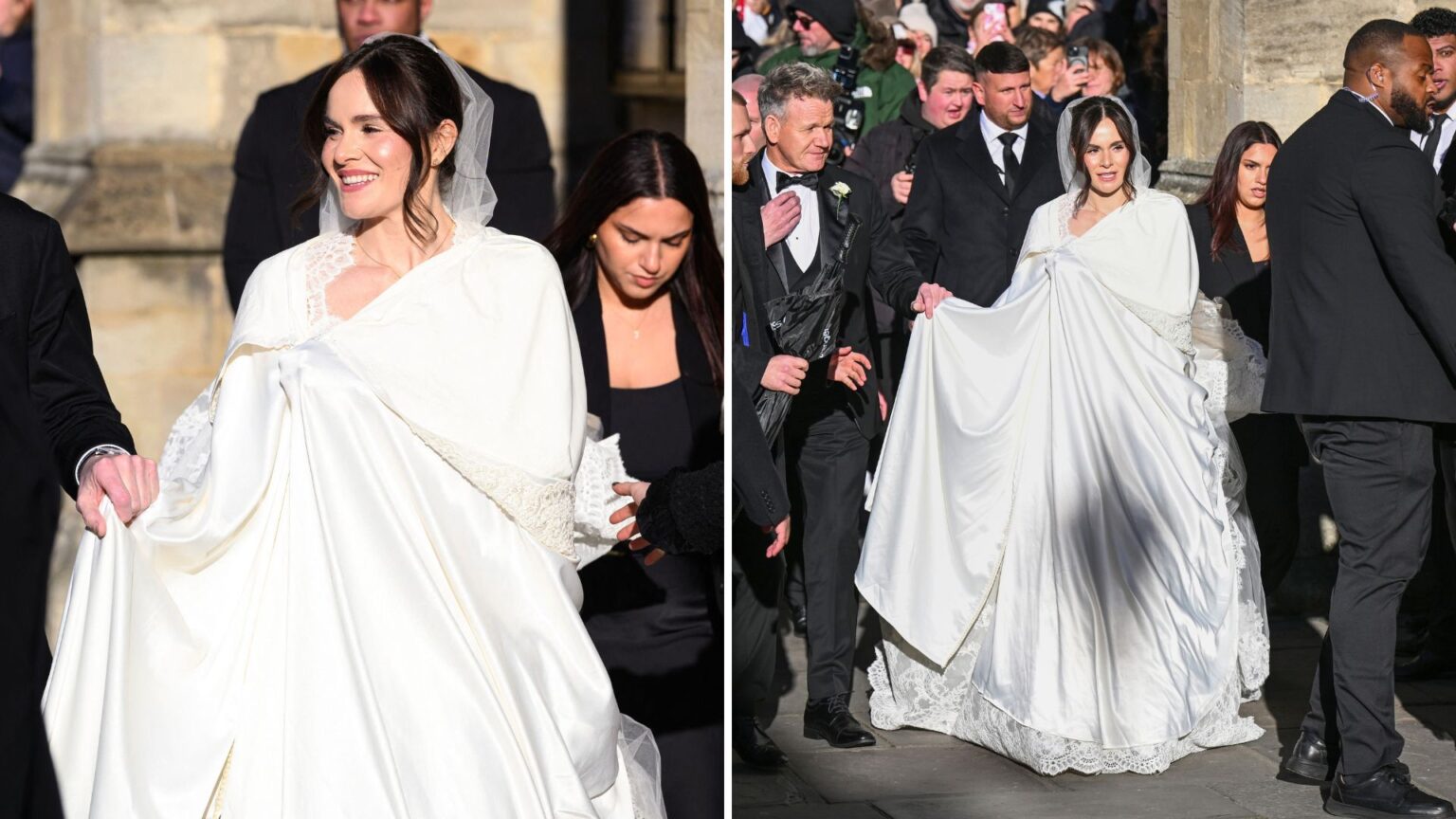 Gordon Ramsay’s beautiful words to daughter Holly ahead of her wedding to Adam Peaty A composite image of Holly Ramsay on her wedding day, and Holly Ramsay arriving to Bath Abbey with Gordon Ramsay