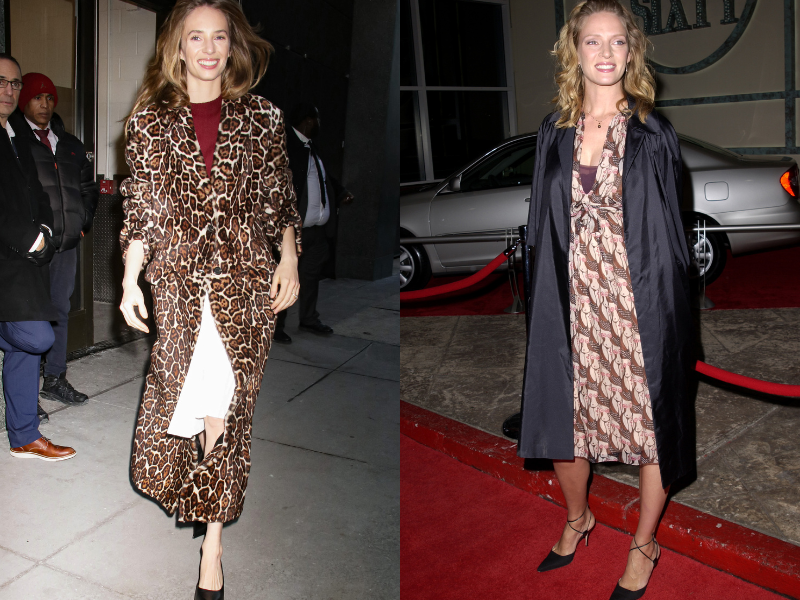 Maya Hawke (left) looks nearly identical to her mother Uma Thurman (right).
