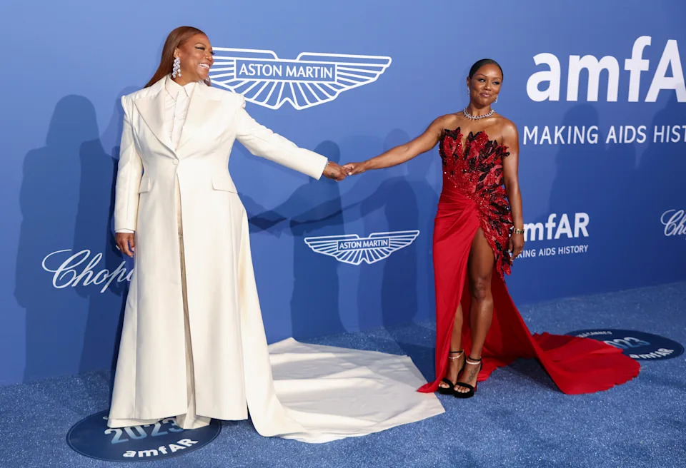 In 2023, the couple made their red carpet debut at the Cannes Film Festival’s amFAR Gala, which Latifah hosted. Mike Marsland/WireImage