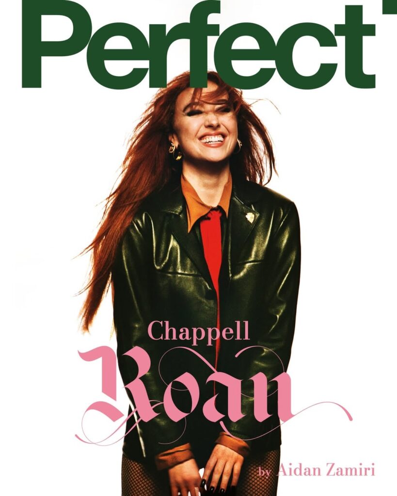 Chappell Roan covers the latest issue of Perfect Magazine. Photographed by Aidan Zamiri & styled by Genesis Webb.