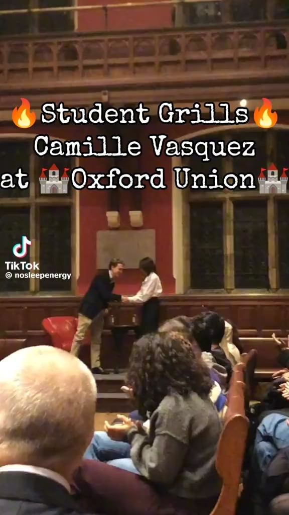 Johnny Depp’s Lawyer Camille Vasquez Gets Confronted by a Student at Oxford Union