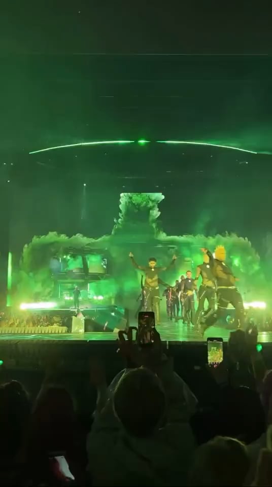 Lady Gaga’s dancer, Michael, accidentally fell off of stage during “Garden Of Eden”, and Gaga paused the show to check on him at her concert in Sydney, Australia (December 13, 2025)
