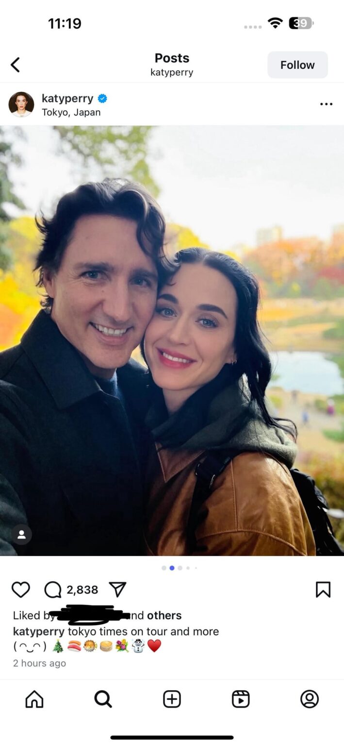 Katy Perry makes it Instagram official with Justin Trudeau