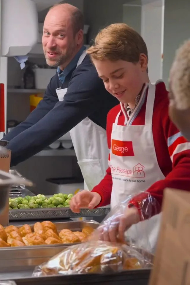 The Prince and Princess of Wales/Instagram Prince William takes Prince George to serve meals at The Passage in London
