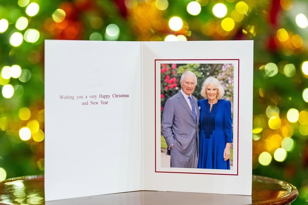 Christmas card with a photo and greeting