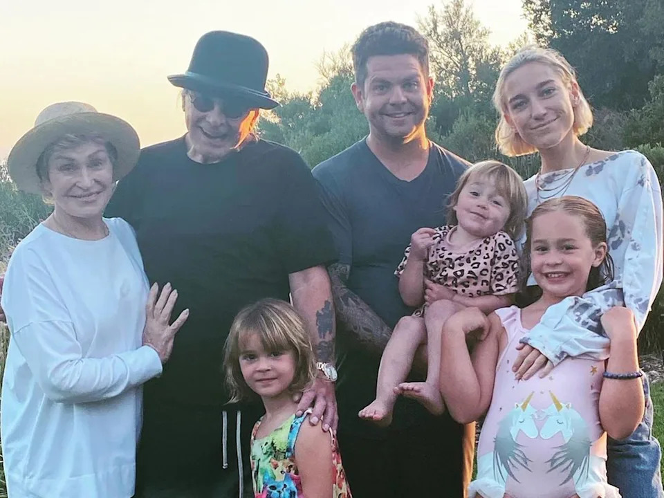 Jack Osbourne Instagram Sharon Osbourne, Ozzy Osbourne, Jack Osbourne, Aree Gearhart and Jack's daughters, Pearl, Andy and Minnie
