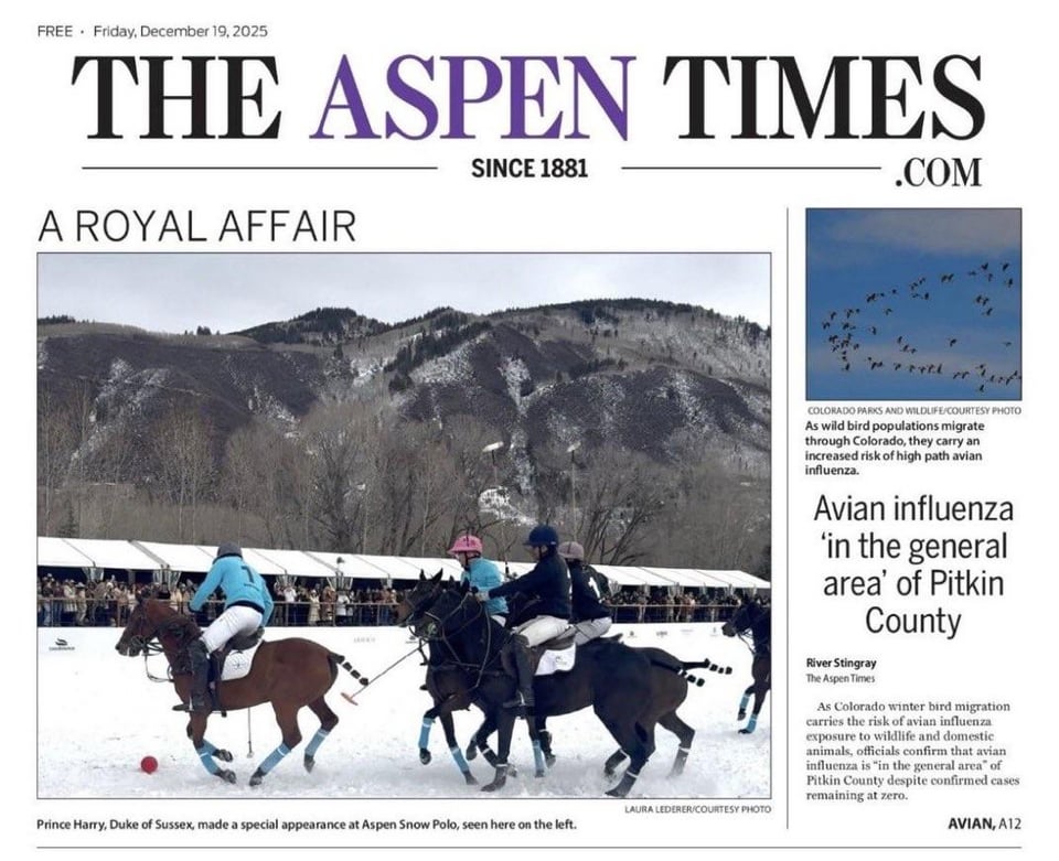 Prince Harry on the cover of The Aspen Times