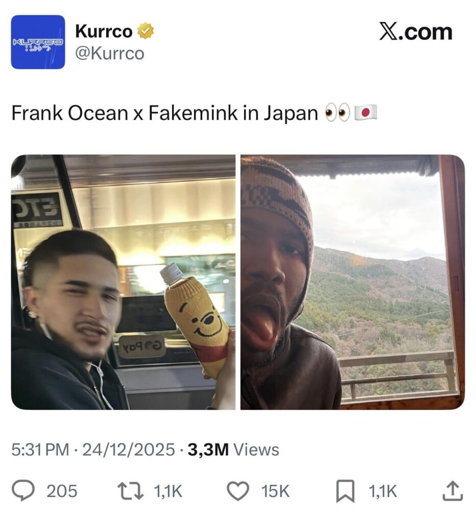 Rumored couple Frank Ocean, 38, and Fakemink, 20, spotted in Japan