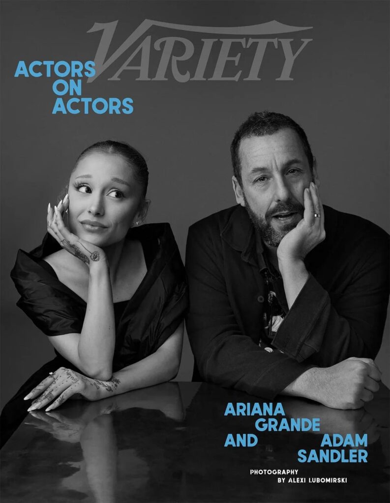 Ariana Grande and Adam Sandler for Variety's Actors on Actors; Photography by Alexi Lubomirski