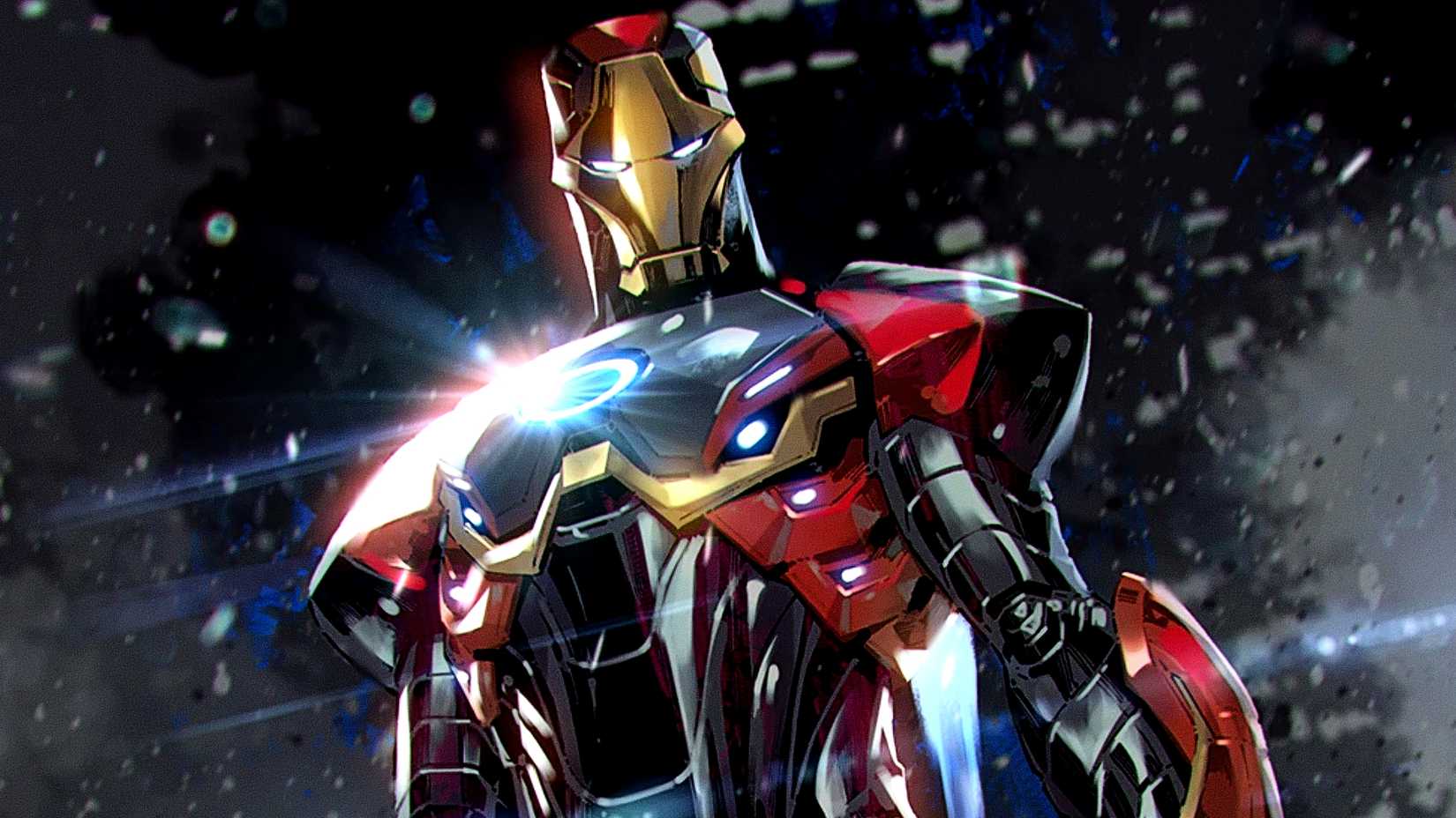 Iron Man Mark 72 suit of amor shows off its mysterium material at night
