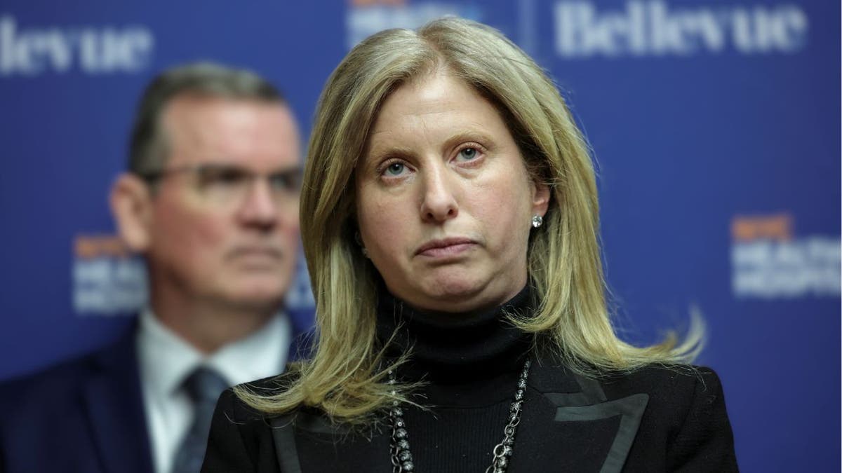 NYPD Commissioner Jessica Tisch looking serious.