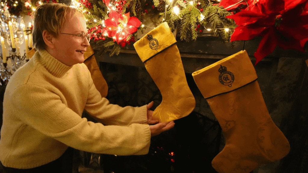 The King's Foundation is auctioning off 20 Christmas stockings made from curtains from the Sandringham estate, £10,435 raised so far and auction closes Dec 12