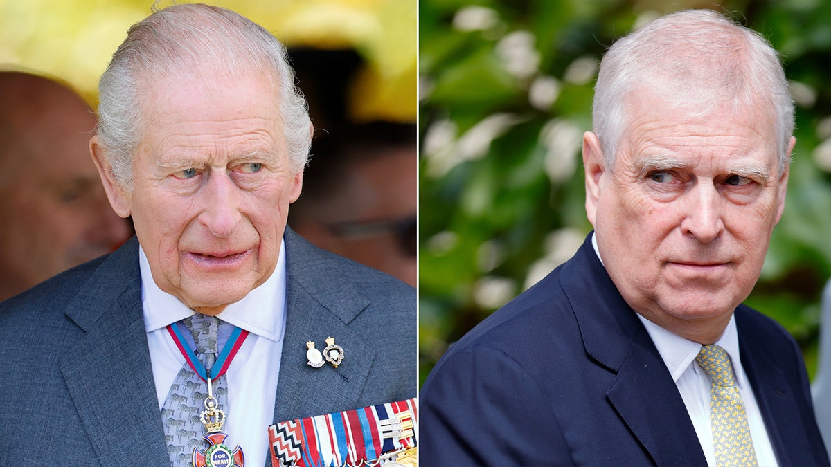 King Charles and Andrew Mountbatten Windsor pictured