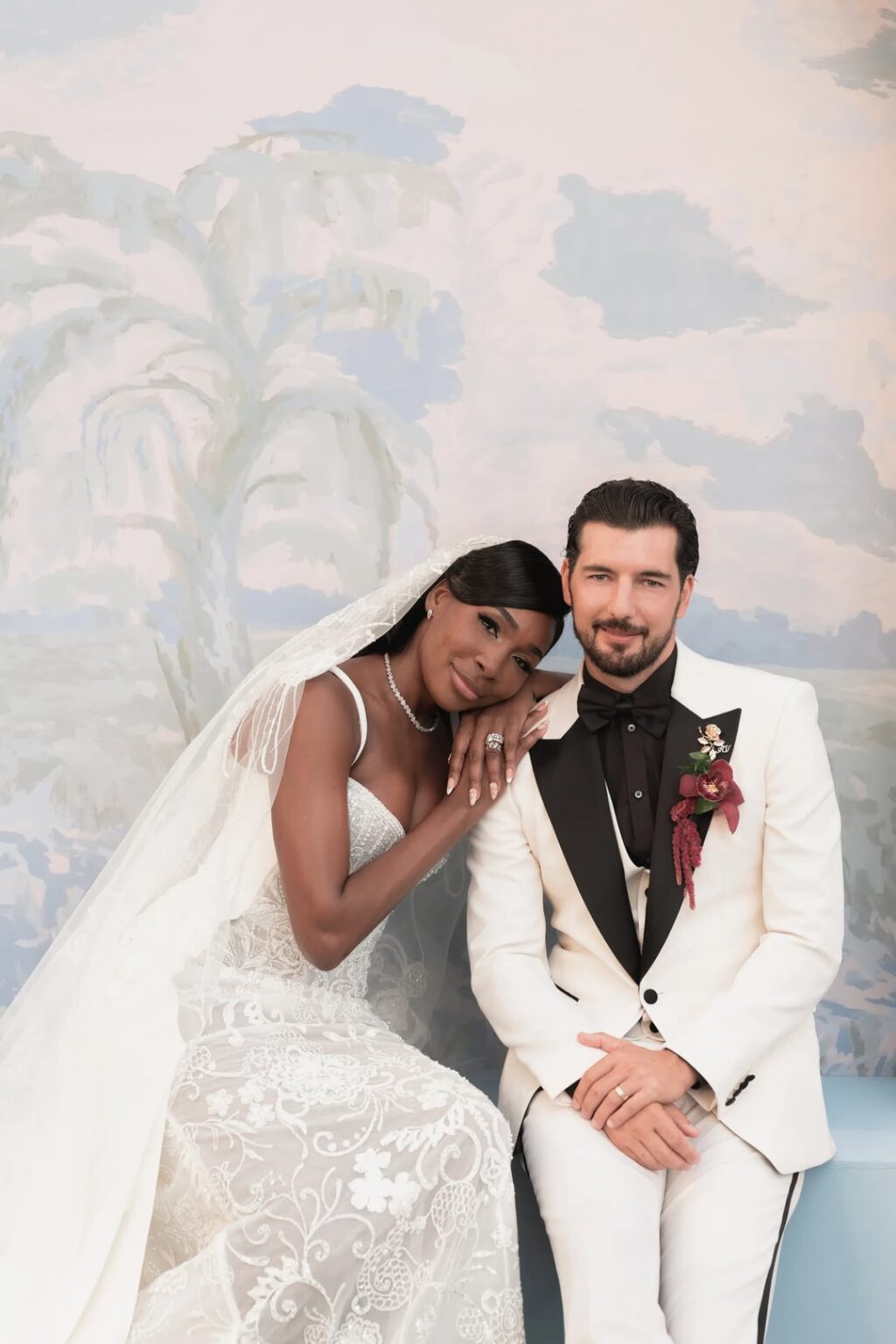 Tennis legend Venus Williams & actor Andrea Preti are officially married! The pair tied the knot in Palm Beach this weekend. Venus wore 14 different bridal looks throughout the 5-day celebration, styled by Kesha McLeod & Kyla Thomas. Andrea wore SuitSupply & Dolce & Gabbana, styled by Marc Mogul.