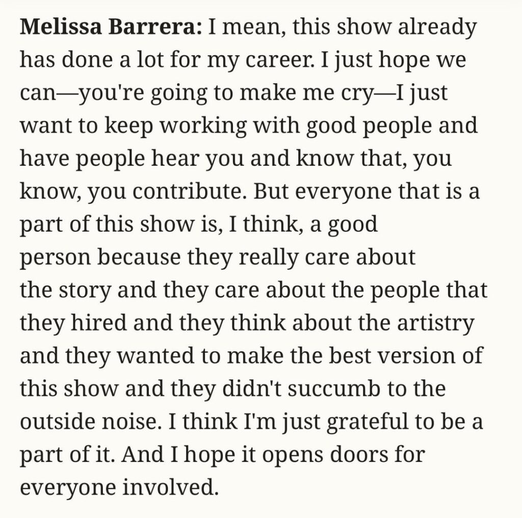 In new interview, Melissa Barrera gets emotional speaking about what being cast in ‘The Copenhagen Test’ has done for her career and Simu Liu (her co-star and EP) calls Melissa "a brave, badass woman. Who is just so fearless in a way that's so inspirational."