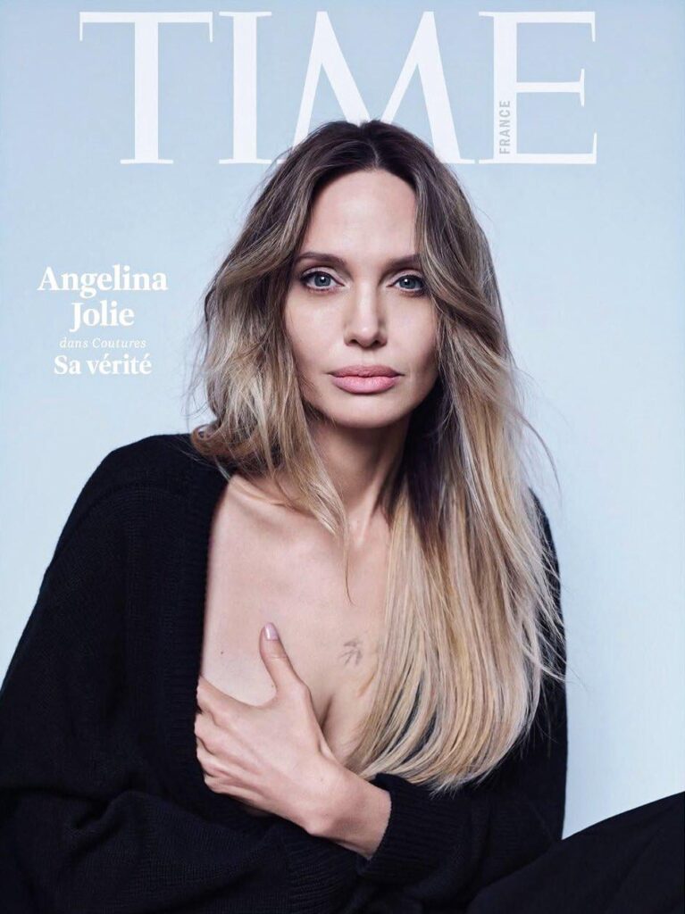 Angelina Jolie photographed by Nathaniel Goldberg for the first issue of TIME France