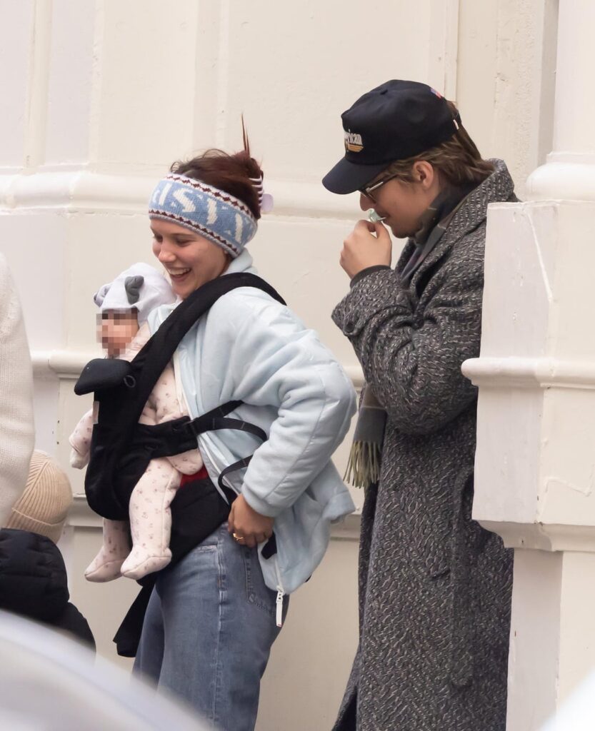 Millie Bobby Brown and Jake Bongiovi go Christmas shopping with their daughter in New York City - December 6, 2025
