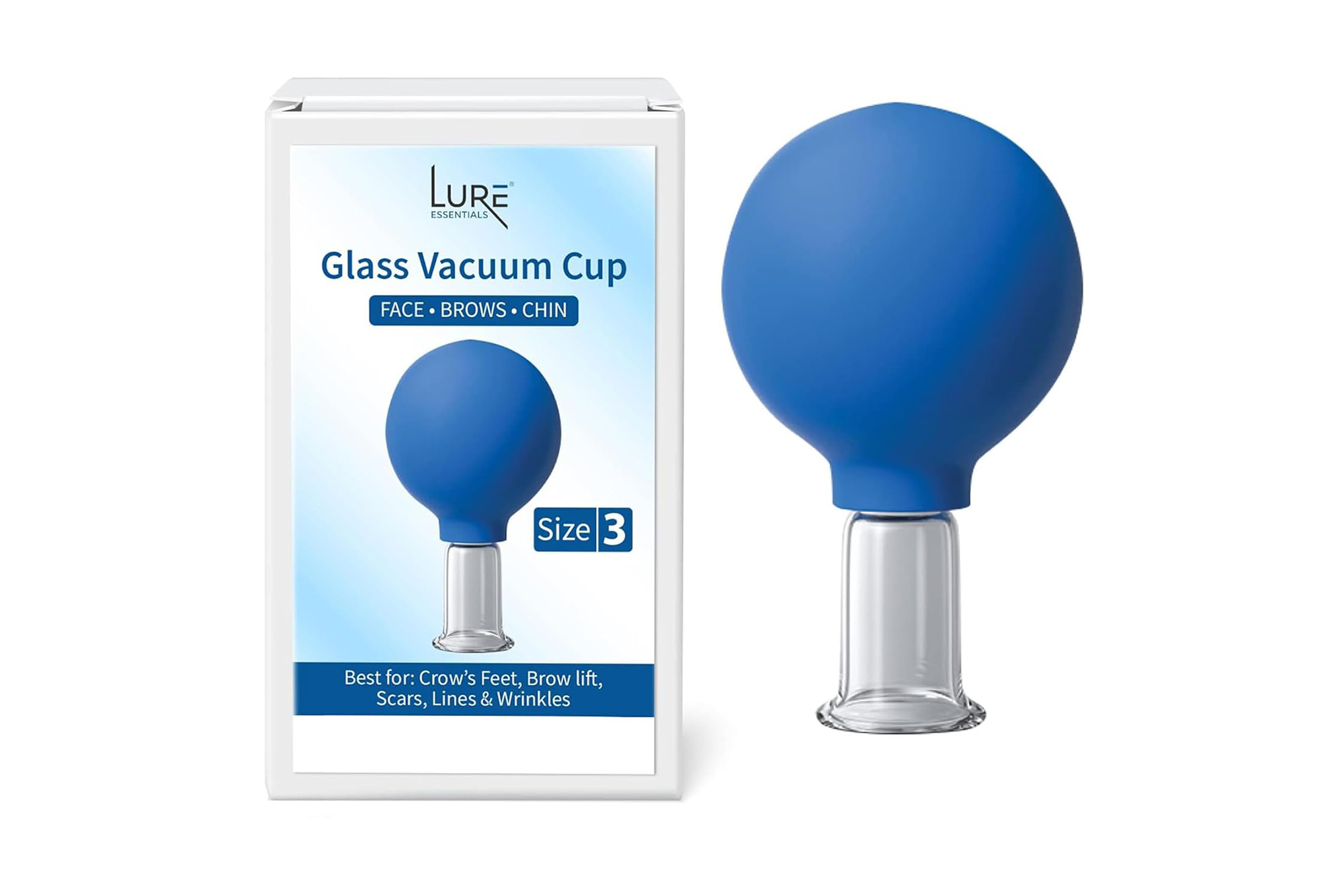 Lure Essentials Size 3 Glass Vacuum Cup for Face, Brows, Chin.