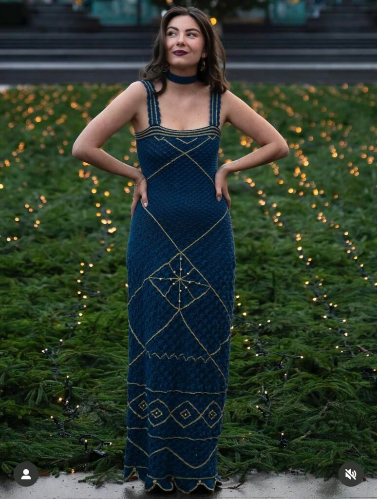 Theoretical Physicist Eleonora Svanberg attended the Nobel Prize banquet in a crochet dress her sister made inspired by her research about black holes