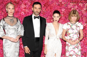 (L-R) Lauren Santo Domingo, Riccardo Tisci, Rooney Mara and Anna Wintour attend the Metropolitan Museum of Art’s 2013 Costume Institute Gala featuring the opening of the exhibit Punk: Chaos to Couture. (Photo by Steve Eichner/WWD/Penske Media via Getty Images)