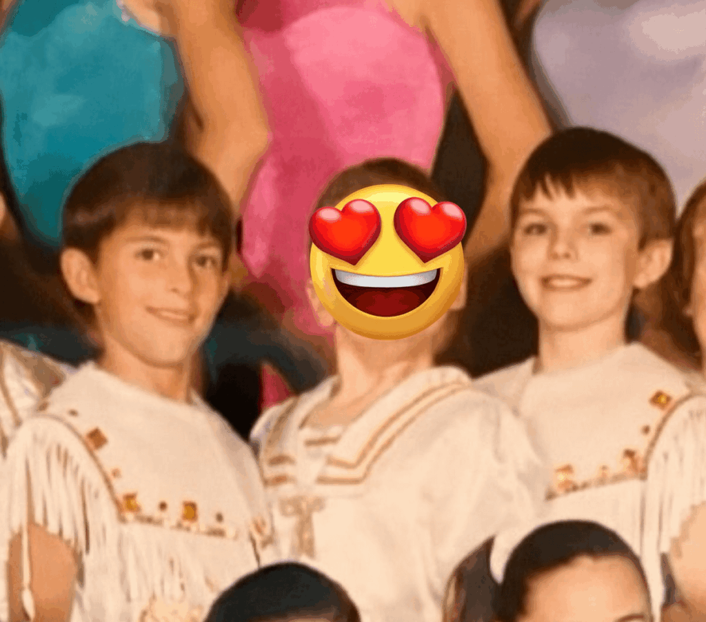 Jonathan Bailey and Nicholas Hoult in dance class (90's)