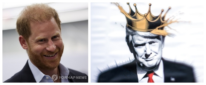 Prince Harry and President Trump. AP, EPA Yonhap News