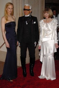 NEW YORK CITY, NY - MAY 2: (L-R) Nicole Kidman, Karl Lagerfeld and Anna Wintour attend The Metropolitan Museum of Art Costume Institute Spring 2005 Benefit Gala celebrating the exhibition "Chanel." at Metropolitan Museum of Art on May 2, 2005 in New York City. (Photo by Billy Farrell/Patrick McMullan via Getty Images)