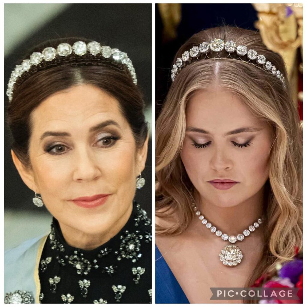 Tiara v. Tiara: Which single-row diamond bandeau tiara is more dazzling, the Danish (L) or the Dutch (R)