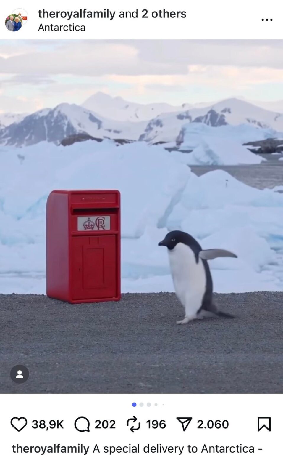 Charles sends new Royal Mail postbox with his cypher to staff at the UK’s research station in Antarctica ‘just in time for Christmas’