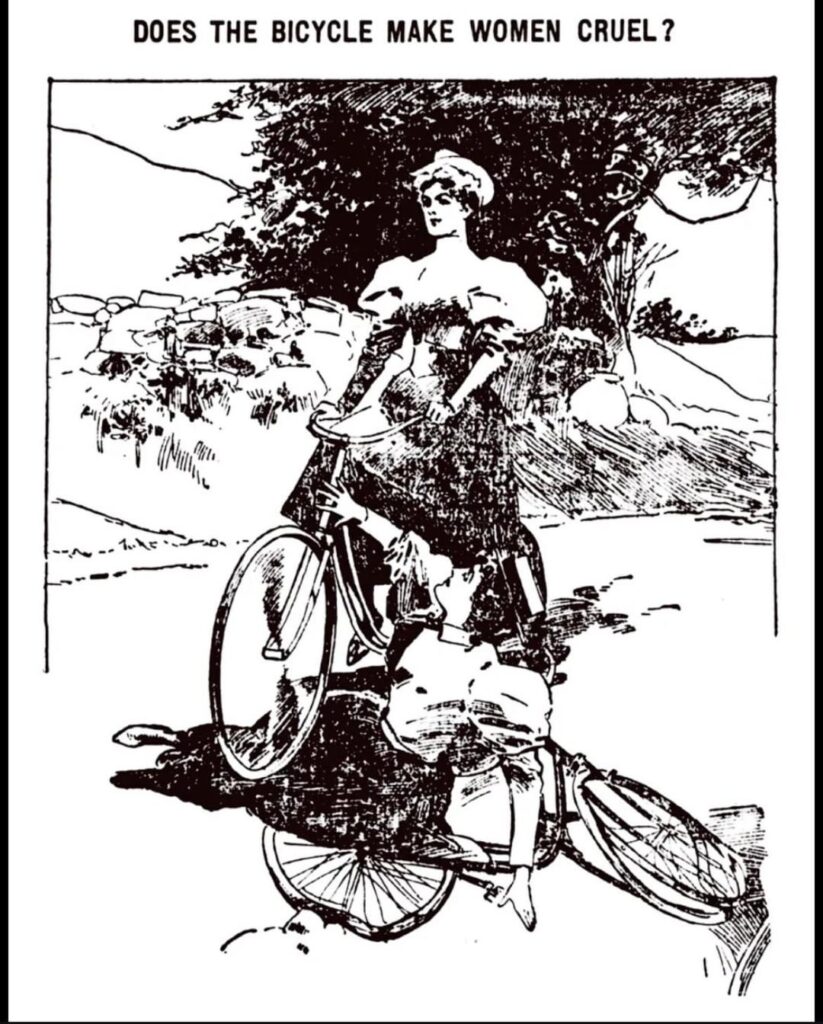 TIL: A moral panic ensued when women began riding bikes independently