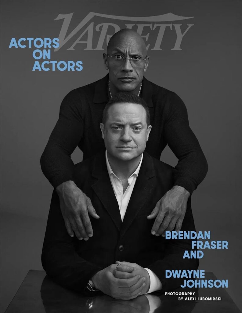 Brendan Fraser and Dwayne Johnson for Variety's Actors on Actors; Photography by Alexi Lubomirski