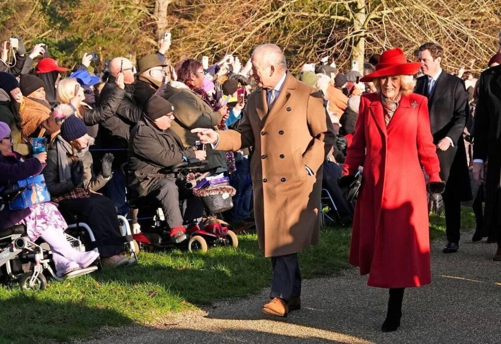 Charles and Camilla on the Sandringham Christmas walk