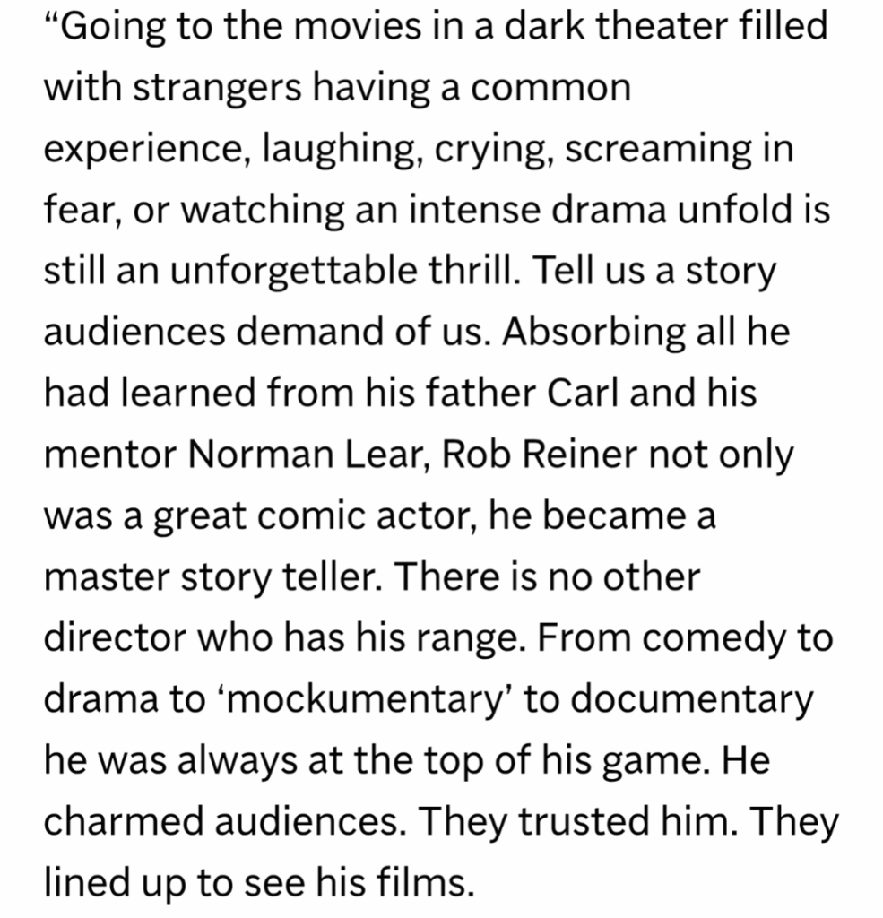 Close friends of Rob and Michele Reiner release statement on their lives and work