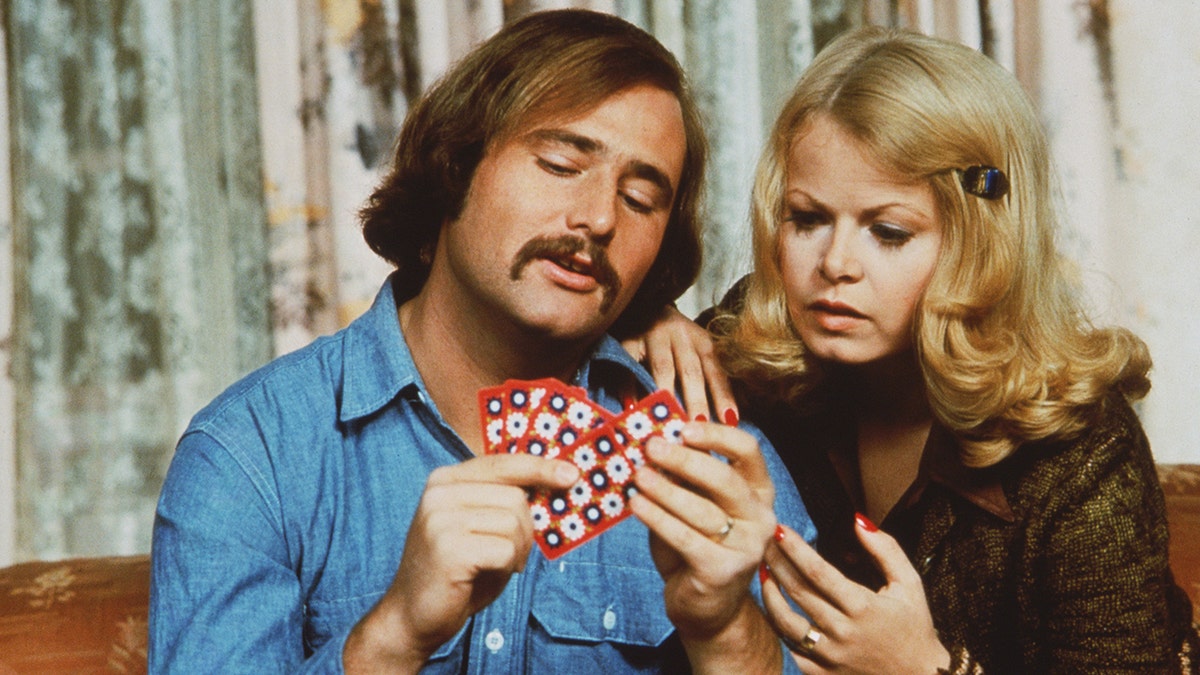Sally Struthers and Rob Reiner in character for "All in the Family" in the 1970s.