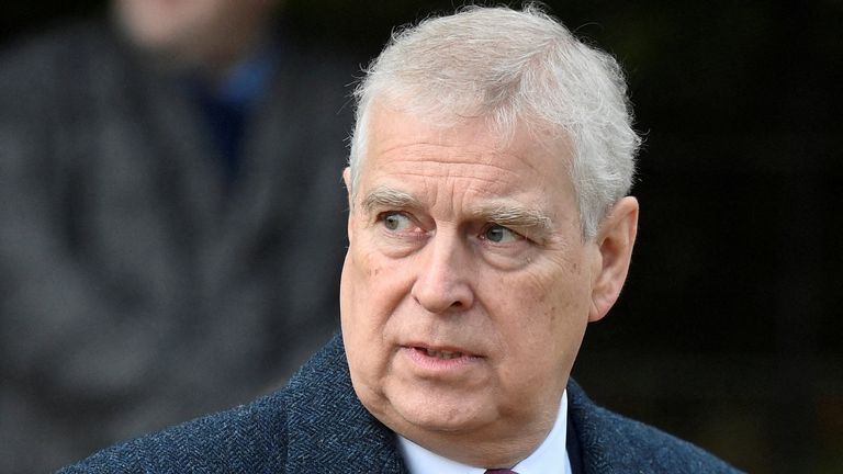 Andrew at the Royal Family's Christmas Day service on the Sandringham estate in 2022. Pic: Reuters