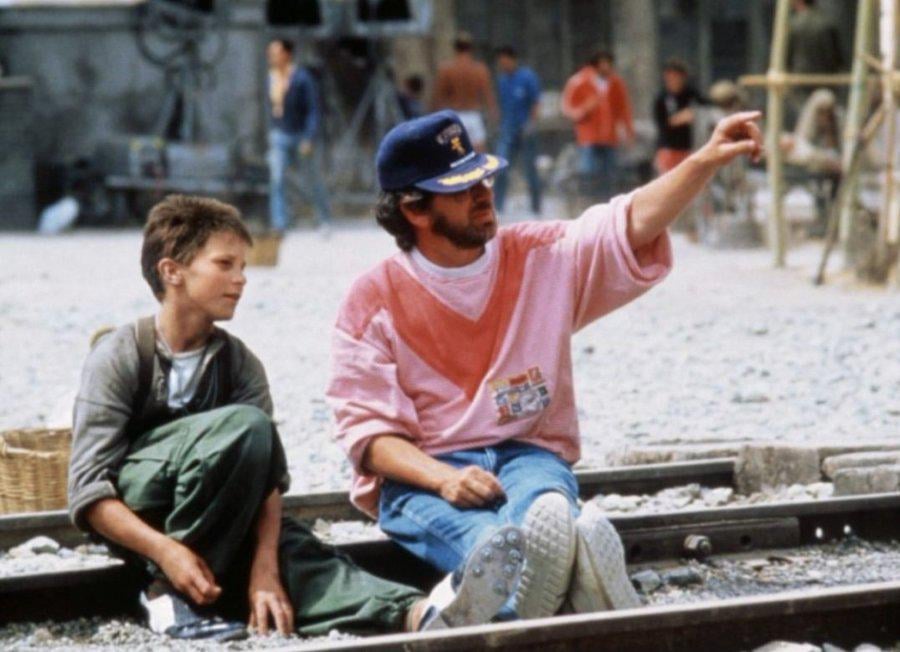 Steven Spielberg and Christian Bale filming Empire Of The Sun (1987)