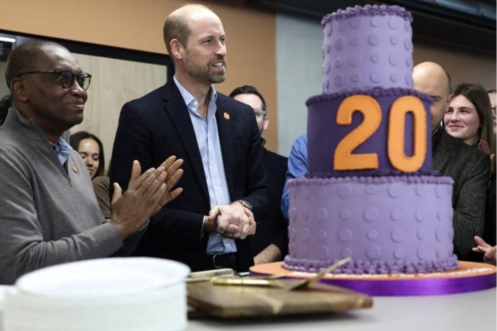 Prince William at Centrepoint headquarters celebrating 20 years as patron of homelessness charity that Diana also supported