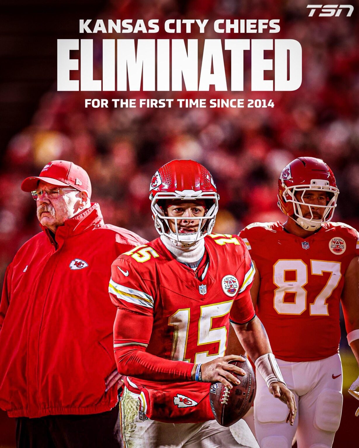 The Chiefs have been eliminated from playoff contention for the first time since 2014!
