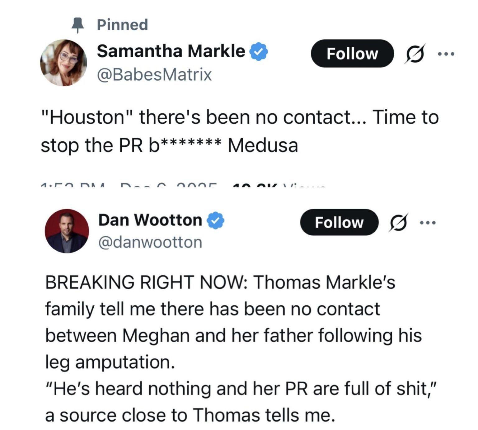 Samantha Markle and Dan Wootton source dispute Meghan’s publicist’s claim that she reached out to Thomas Markle after his surgery